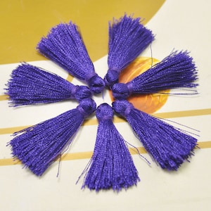 Purple Mini silky tassel,50pcs 1&quot; inch silk tassel,Earring tassel,necklace tassel,Fringe Tassel,Handmade tassel for making jewelry