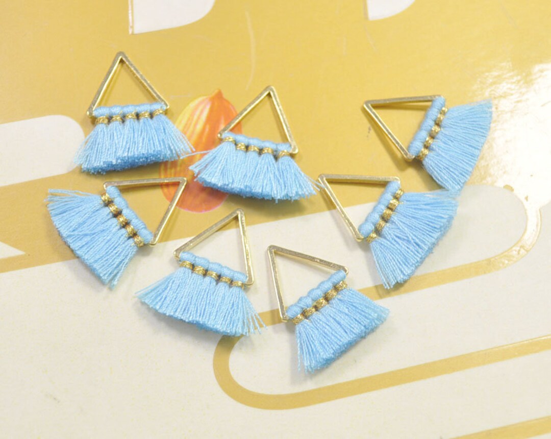 Sky Blue Tassel,cotton Tassel,triangle Tassel Pendant,earring Tassels, Fashion Jewelry Making