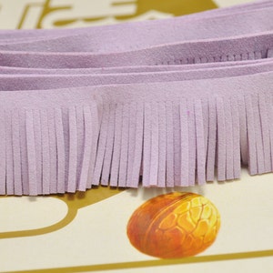 1 yard Violet Leather Fringe Trim,30mm Width Faux Suede Fringe Trim,Perfect for Making Tassel and other crafts,DIY Tassel pendant.
