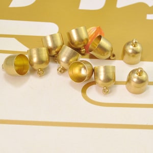 20pcs End Cap,Raw Brass Cap,Tassel Cap,Cord Ends,Bead Caps Loops for Leather Cording necklaces and bracelets,Clasp,Jewelry component 11x14mm