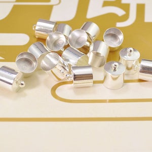 20pcs Silver End caps,metal end Cap connectors,Tassel cap,Bracelet Necklace Cord Ends,Pendant bead cap,Jewelry making caps 12x12mm