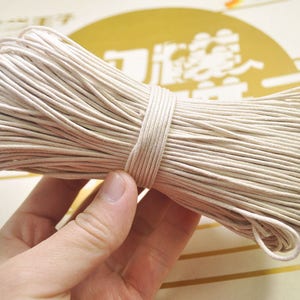 1.5 mm ベージュワックスコットンコード、20メートル、ネックレスコード、ブレスレットコード、ワックスコード、ビーズ/クラフト、ジュエリー用品 - VC102