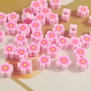 Polymer Clay Perlen, 10mm Rosa Blumen perlen, Regenbogen Perlen, Schmuckperlen Armband Perlen, ca. 40 Perlen