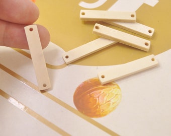 12 pezzi, ciondolo in legno tagliato al laser non finito fai da te, orecchini in legno naturale, gioielli in legno, forme in legno, forma rettangolare piatta in legno - 37 x 7 mm