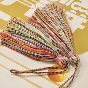 Large Cotton Tassel,2Pcs,Handmade Mala Tassels,Mixed Color tassel,Tassel with Rope, Boho,Tassel Supplier,DIY Tassel Making-VC18#