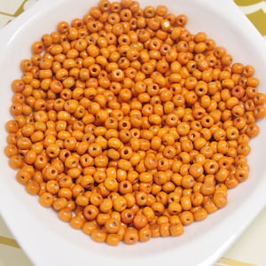 200pcs Orange Round wood beads, natural wood beads, necklace beads, bracelet beads,diy beads,Small wooden beads finding bead supplies 4x5mm