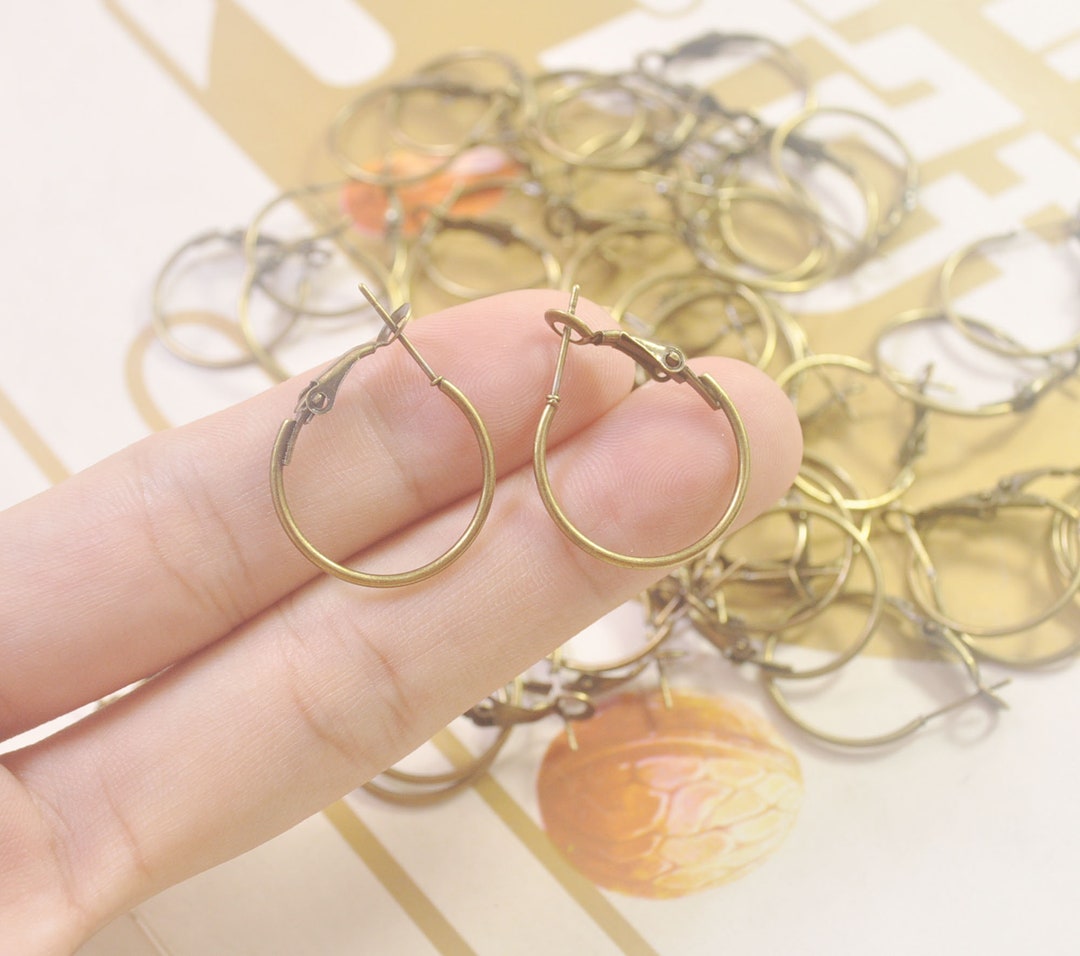 50 Pcs Bronze Earrings Hoop, Rings Beading Hoops,jewellery Making