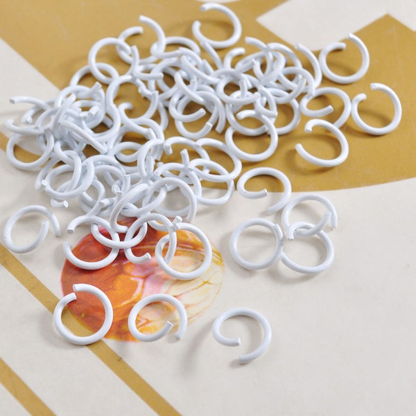 White Jump Ring, 50 - 500Pieces Iron Jump Rings,10mm Diameter,Jump Rings Findings