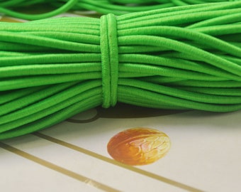 10Yds Green Elastic Cord,4mm Round Elastic Cord,stretch cord,Stretch Drawstring,Elastic Rope Craft DIY,Nylon wrapped Rubber