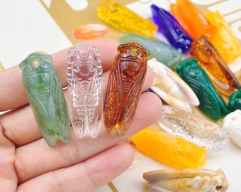 10 Colors 5Pcs/20Pcs Acrylic Cicada pendant charm，Cicada Shape，Cicada Beads，Cicada Jewelry Making,43x16mm