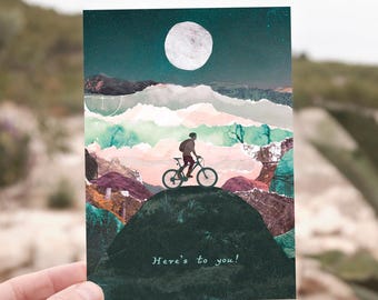 Mountain Biker Card, Bike card, MTB, Adventure, Extreme sports card, Cycling card, Mountain biking, Adventure Card. Here's to you!