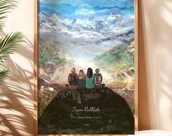 Personalised Himalayas print, Nepal Gift, Adventure gift, Anniversary print, Custom hiking print, Nepal, India, Bhutan, and Pakistan