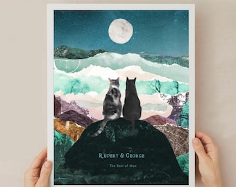 Impresión personalizada de gato, impresión personalizada de mascota, gato conmemorativo, palmadita conmemorativa, impresión de celebración de mascotas, impresión personalizada de perro, impresión conmemorativa de perro