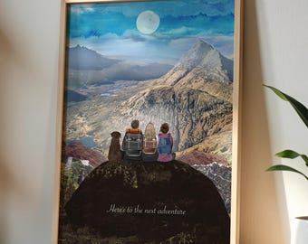 Impresión artística personalizada de Helvellyn, regalo personalizado de Helvellyn, Snowdonia, Gales, impresión de aventuras galesas. 28 x 35 cm y 50 x 40 cm