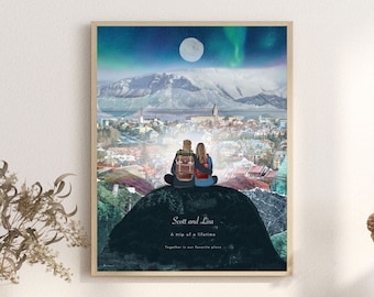 Reykjavík Gift, Snæfellsnes Peninsula, Custom ICELAND print, Wedding gift, Adventure Print, Mount Kirkjufell, Iceland Adventure Print