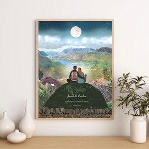 Gepersonaliseerde LAKE DISTRICT-print, huwelijkscadeau, Lake Windemere, aangepaste print koppels, jubileumprint, aangepaste verloving, familieprint