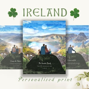 Impresión personalizada de IRLANDA, regalo de Irlanda, regalo de bodas, montañas de Mourne, impresión personalizada para parejas, impresión de aniversario, irlandés, compromiso personalizado