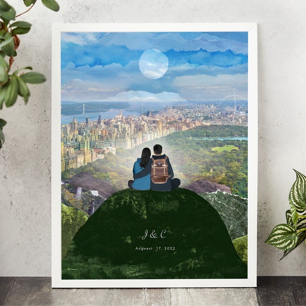Custom CENTRAL PARK print, NYC personalised print, New York Family Print, Unique New York Gift, Central Park Anniversary gift, Couples