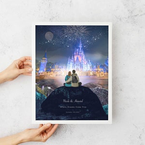 Personalisierter DISNEY-Druck, Magic Kingdom Print, Familien Geschenk, Disney World, Disney Land, Urlaubsandenken, Disney Geschenk