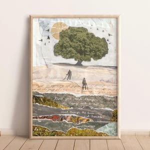 Detectorists artwork poster, Metal detectorists print, Lance and Andy, A2 + A3 size, Collaged landscape artwork print, Detectorists Wall Art