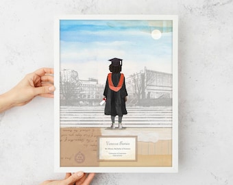 Graduation Gift, Custom Graduation Print, Graduate Gift, Personalised University Print, Gift for Graduate, 11x14 inch Print.