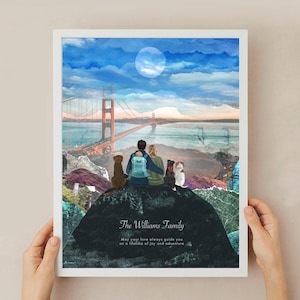 Spersonalizowany nadruk SAN FRANCISCO, prezent ślubny, spersonalizowany nadruk dla par, nadruk rocznicowy, zaręczyny, nadruk rodzinny, 11x14/20x16 cali.