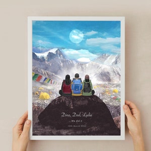 EVEREST Base Camp, Personalised Print, Custom Everest Print, Climbers Gift, Wedding Gift, Climbing Print, Personalised Climbing Couple