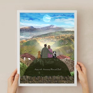 Personalised WALES print, Wedding gift, Couples custom print, Brecon Beacons print, Custom Engagement, Family Print, 20x16 inches