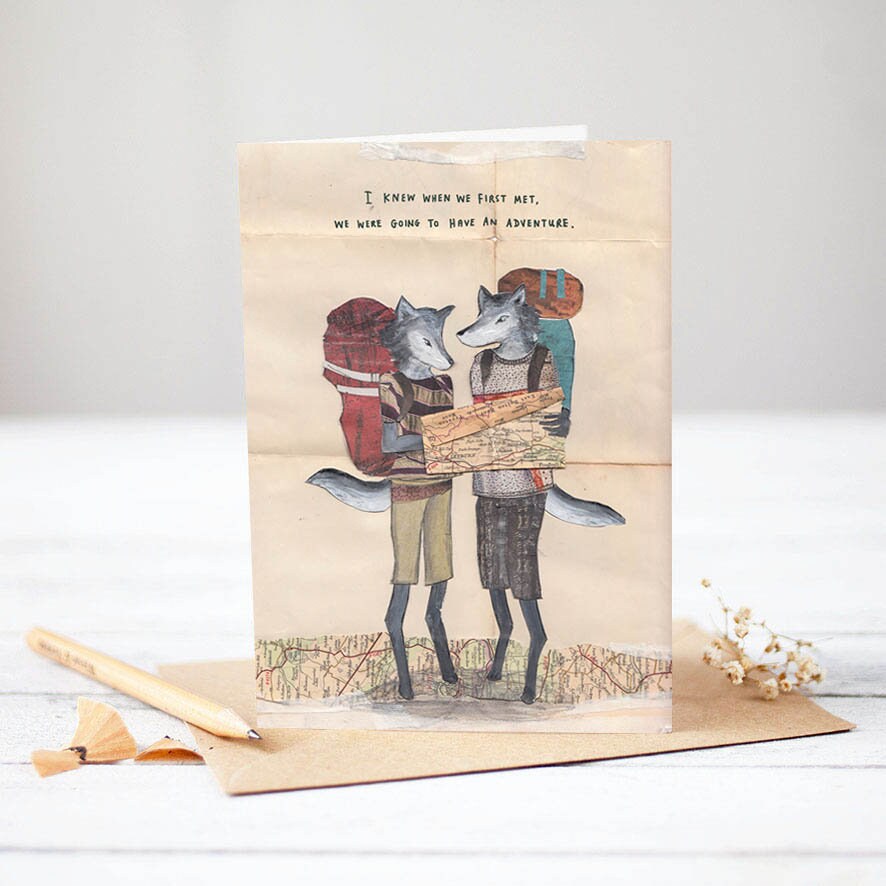 Adventuring Wolves Card, Adventure Card, Wolves card, Map Card, Outdo…