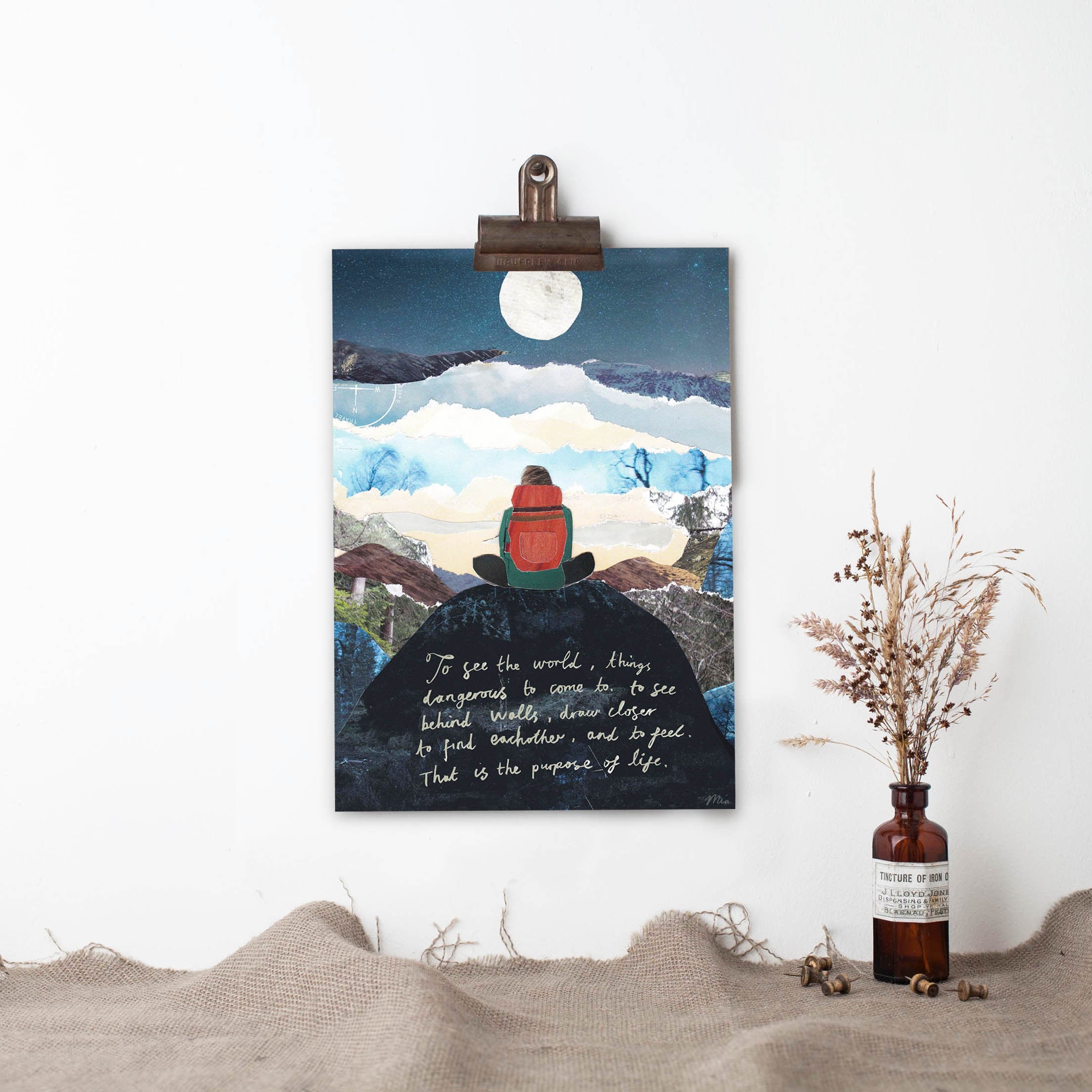 Life Quote Print, Landscape print, wanderlust print, Secret life of W…