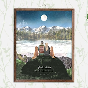 Stampa personalizzata SPRAGUE LAKE, regalo di nozze, fidanzamento, stampa personalizzata per coppie, stampa per anniversario, fidanzamento, famiglia, Montagne Rocciose.
