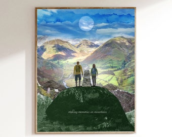 Regalo de punto trigonométrico, impresión de punto trigonométrico personalizada, impresión de aventuras para parejas, regalo de senderismo, regalo de caminata, regalo de boda, regalo de mapa OS