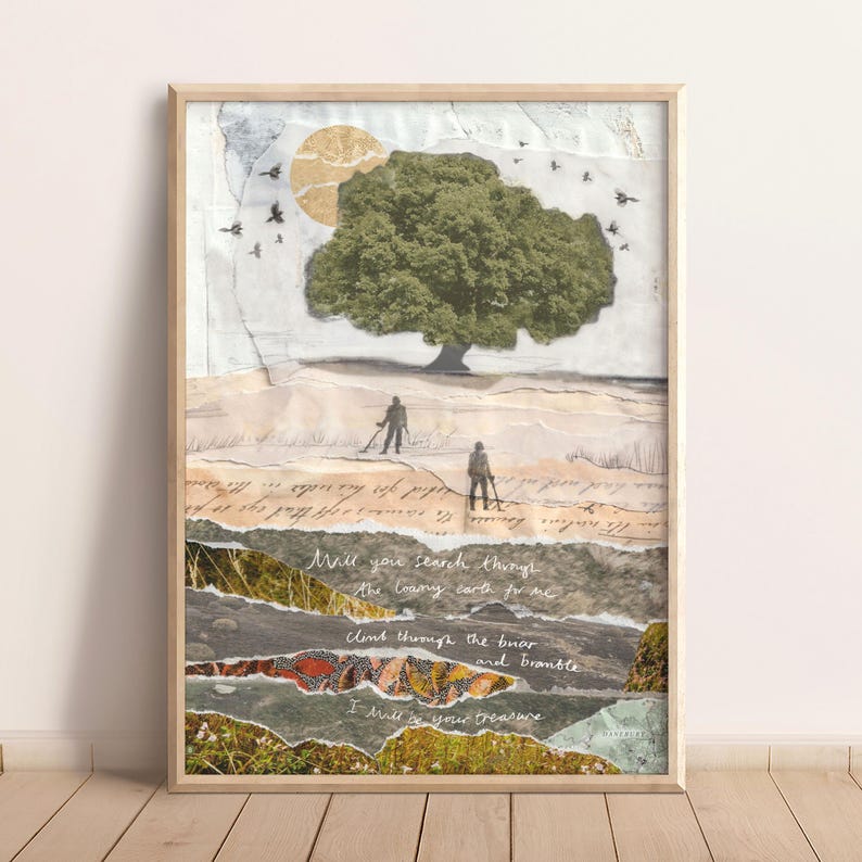Metal Detectorists landscape collage artwork print