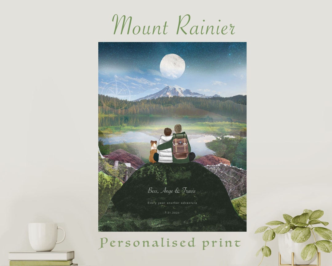 Personalised MOUNT RAINIER Print National Park Wedding Gift - Etsy