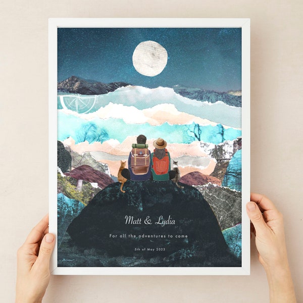 Personalised Adventure Print, Wedding Gift Art, Traveller, Custom Anniversary Print, Gift for Couple, Together [Custom print] Wedding Print