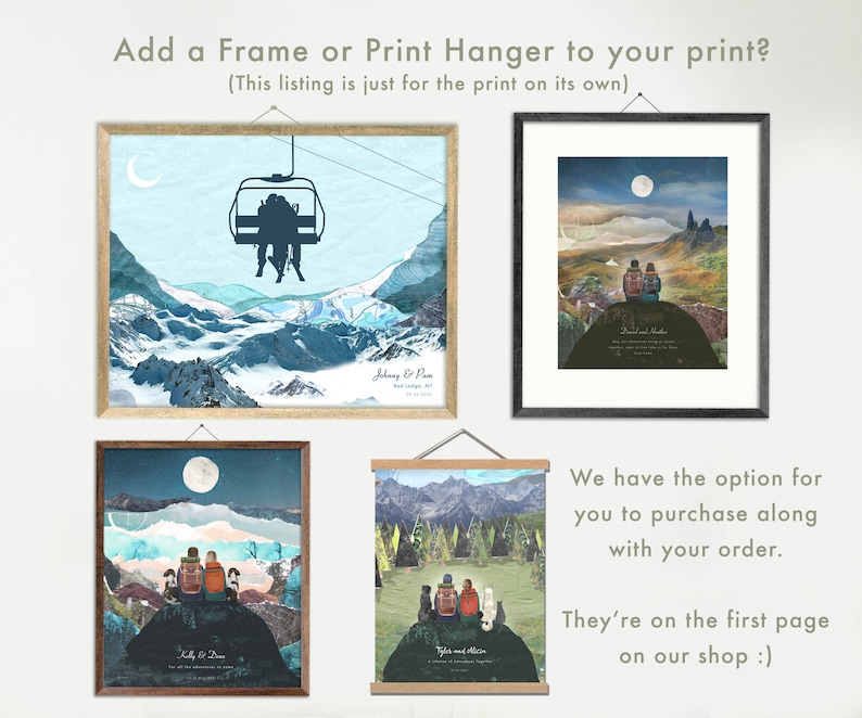 Custom mountain biking print, Personalised Couples biking, Cycling family print, Mountain biking gift, Cycling gift, Biker couple image 8