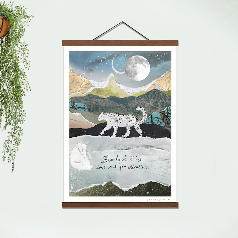 Snow Leopard Life Quote Print A4 &amp; 8x10 | Etsy