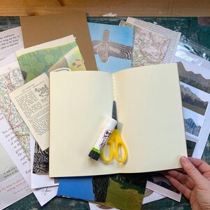 Beginners Landscape collage kit, DIY collage making, Collage materials and tools, with help and tutorials. Mindful collage activity set. image 6