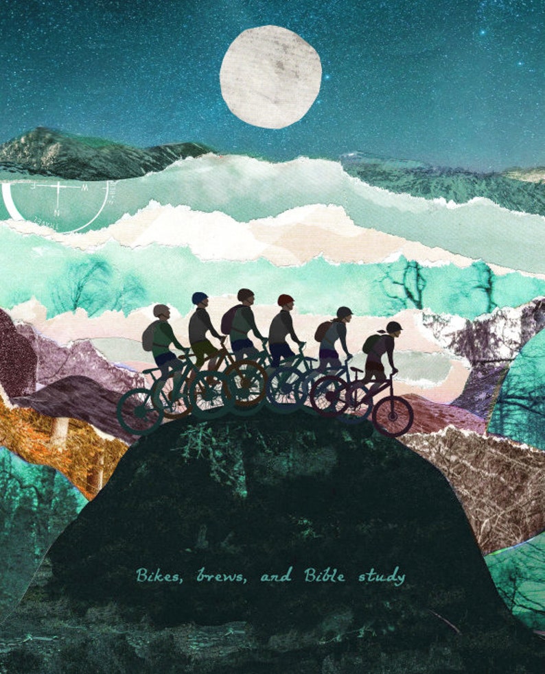 Custom mountain biking print, Personalised Couples biking, Cycling family print, Mountain biking gift, Cycling gift, Biker couple image 5