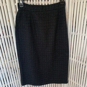 vintage années 80s Colorful Wool Midi Jupe - taille 2