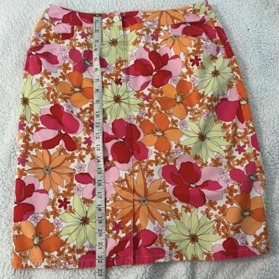 Vintage Talbots 70s Inspired Floral Skirt -- size… - image 6