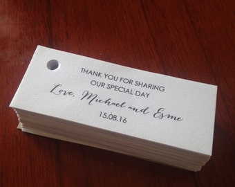 Thank you wedding favour tags