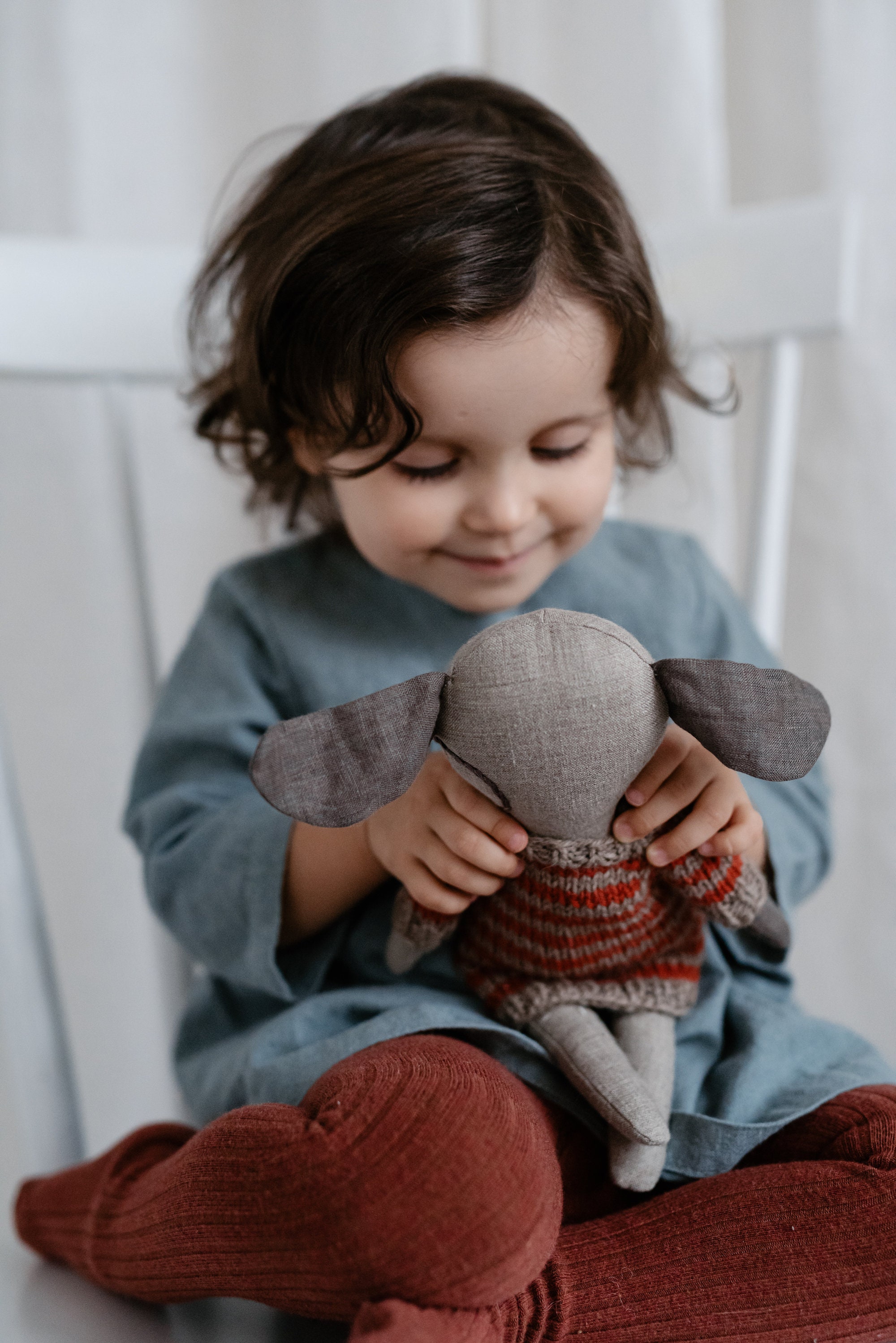 Soft Handmade Toy Textile Plush Animal Toy Doll With Clothes Etsy