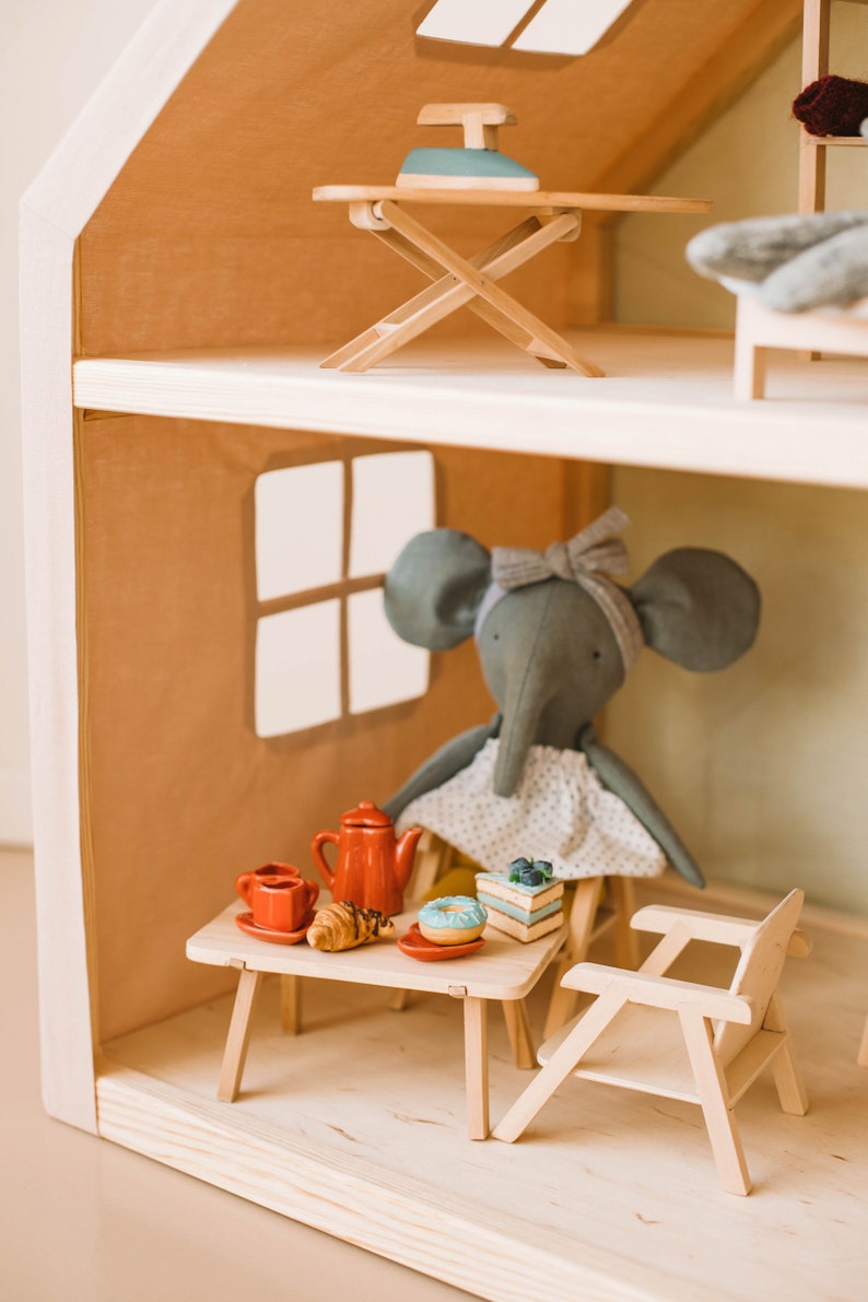 Wooden Dollhouse Furniture Toy Ironing Board Eco Friendly Etsy