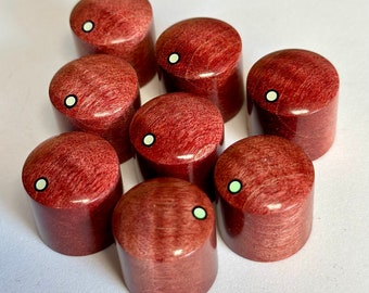 Perillas de guitarra de arce flameado teñidas/estabilizadas de rojo: PRECIO/PERILLA
