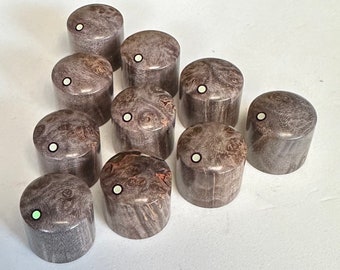 Perillas de guitarra de arce teñido/estabilizado Burl