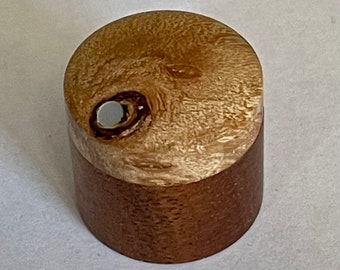 Maple Burl on Mahogany Guitar Knob