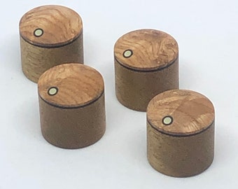 Ash on Black Limba Wood Guitar Knobs