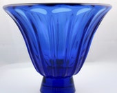 DAUM ART DECO blue glass vase