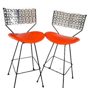 Umanoff,Swivel BarStools,Set of Two,metal bar stools,tall bar stools,bar stools with backs,industrial barstool,mid century bar stool